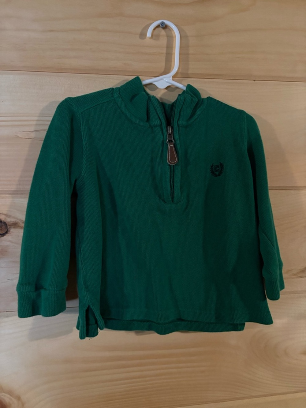 Boy's Green Half-Zip Knit Pullover Top